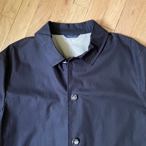 Banana Republic Men’s L Chocolate Brown Cotton Trench Coat Raincoat - Picture 2 of 8